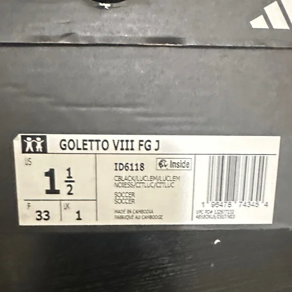 Goletto VIII FG J Kids Black and Neon Green soccer cleats - Picture 4 of 5